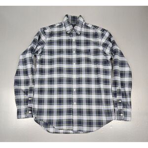 Ralph Lauren‎ Button Up Shirt Mens Small Blue Green Plaid Vintage.